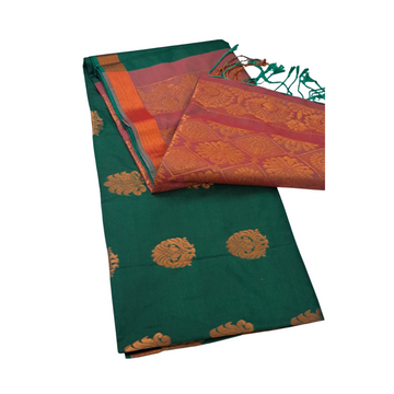 Green Maroon Semi Soft Silk Saree