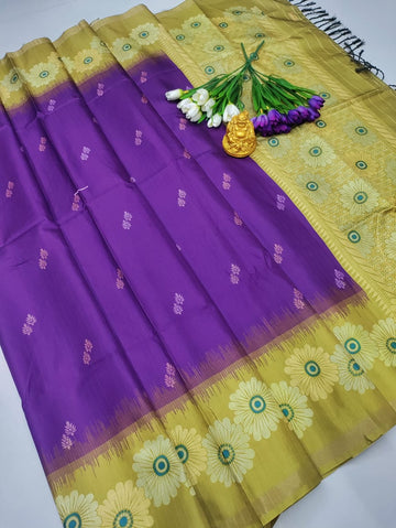 Purple Mustard Soft Silk Saree